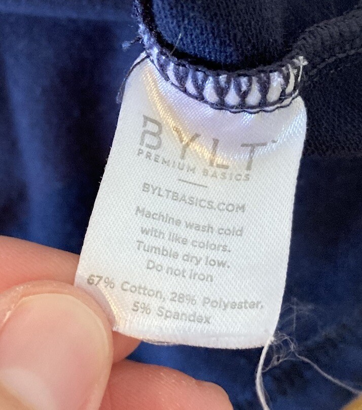 BYLT Men’s Basic crew Split Hem T Shirt Size L Bl… - image 4