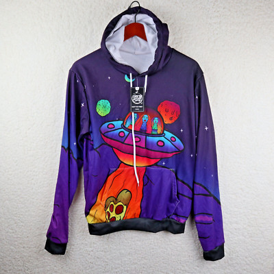Fresh Hoods Hoodie Space Alien Spaceship Theme Size M