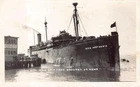 RPPC USS MATSONIA MILITARY SHIP THAT BROUGHT HOME WW1 REAL PHOTO POSTCARD (1919)