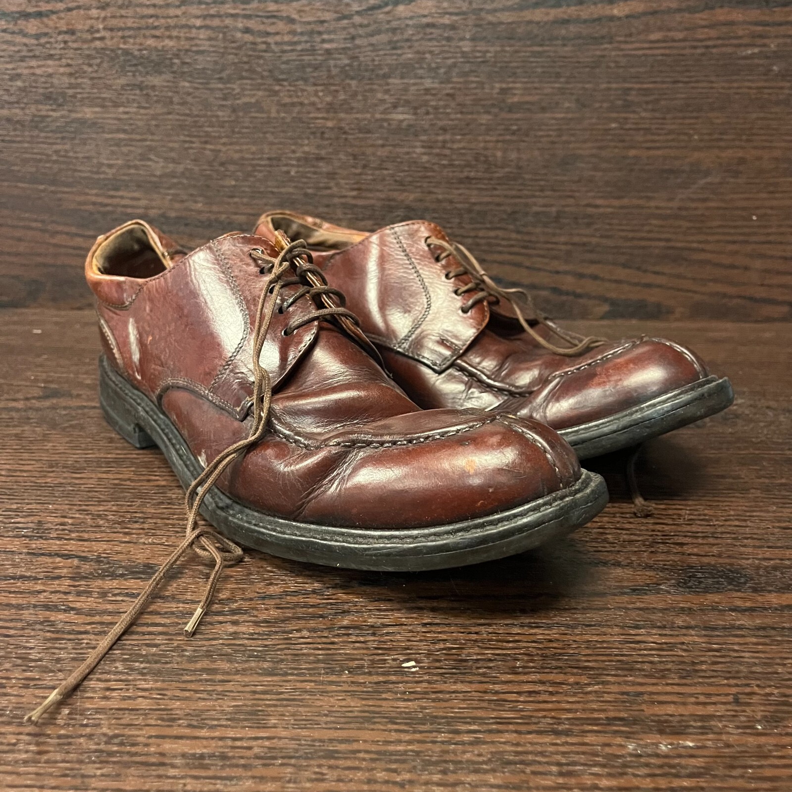 SAOLA Scarpe eleganti uomo Johnston & Murphy taglia 10 pelle punta spaccata stringate Oxford marrone