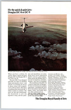 1966 Print Ad Douglas Jets DC-8 or DC-9 Royal Family of Jets Airplane Aviation