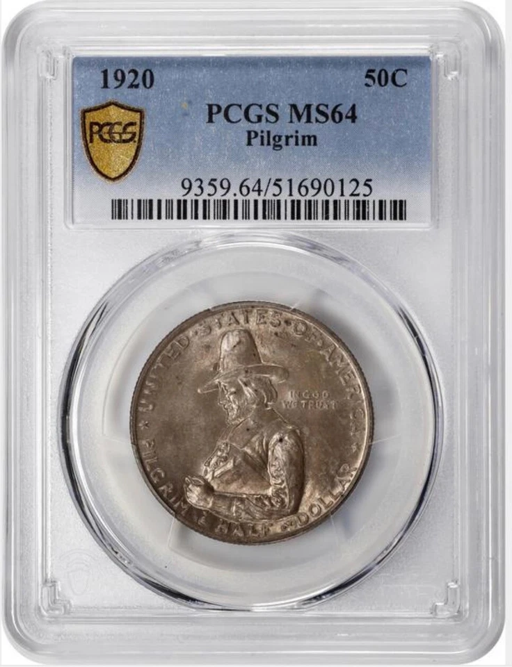 1920 Pilgrim Commem Half Dollar NGC MS64 - Image 3 of 4