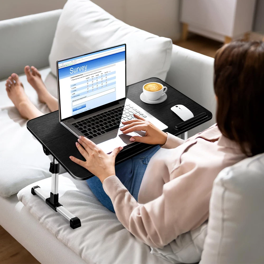 Laptop Stand for Bed, Adjustable Height and Angle, Laptop Lap Desk with Table...