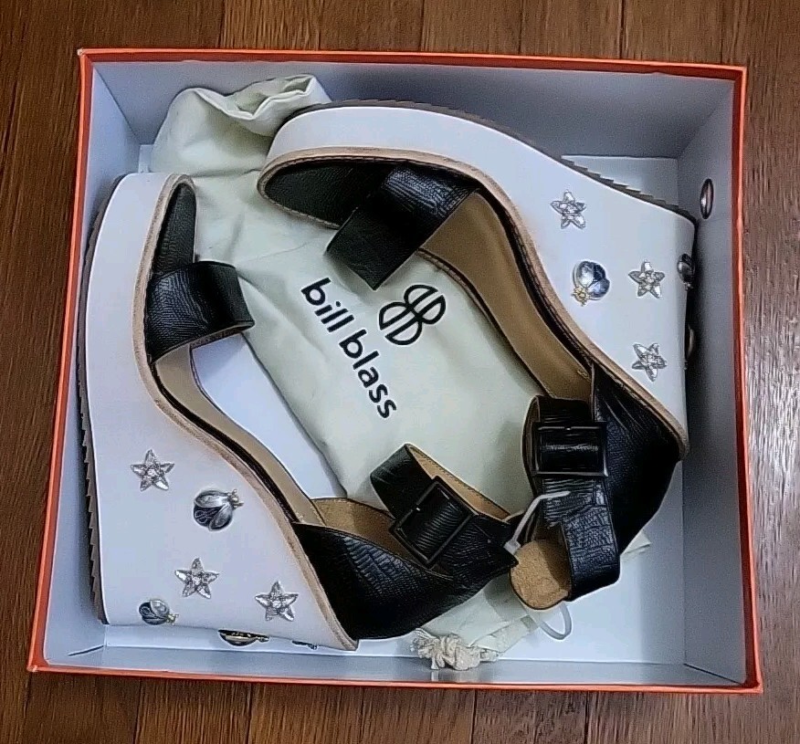 NWT Bill Blass Anthropologie Dansby Embellished Wedge Heels Sz