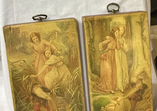 "2 colgadores de pared vintage placas fantasy sisters madera nudo 8 pulgadas X 4,5""" - Imagen 3 de 3