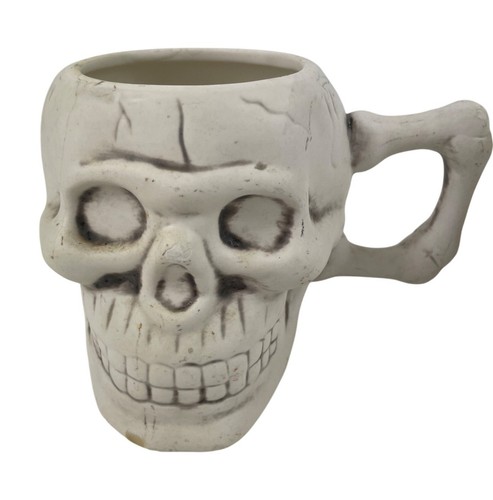 Ceramic Skeleton Human Skull Mugs Set of 2 - Picture 2 of 10