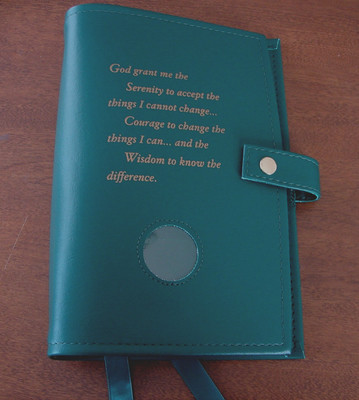 Narcotics Anonymous NA Basic Text 6 How and Why Green Double book Cover Coin