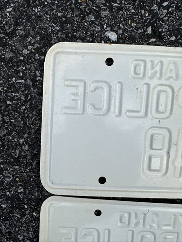 Pair Vintage Maryland State Police Trooper Embossed Metal 848 License Plates NOS - Picture 9 of 15