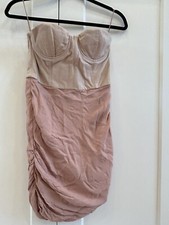 Alice + Olivia Leather Top PROM PARTY COCKTAIL WEDDING Dress Pink 4