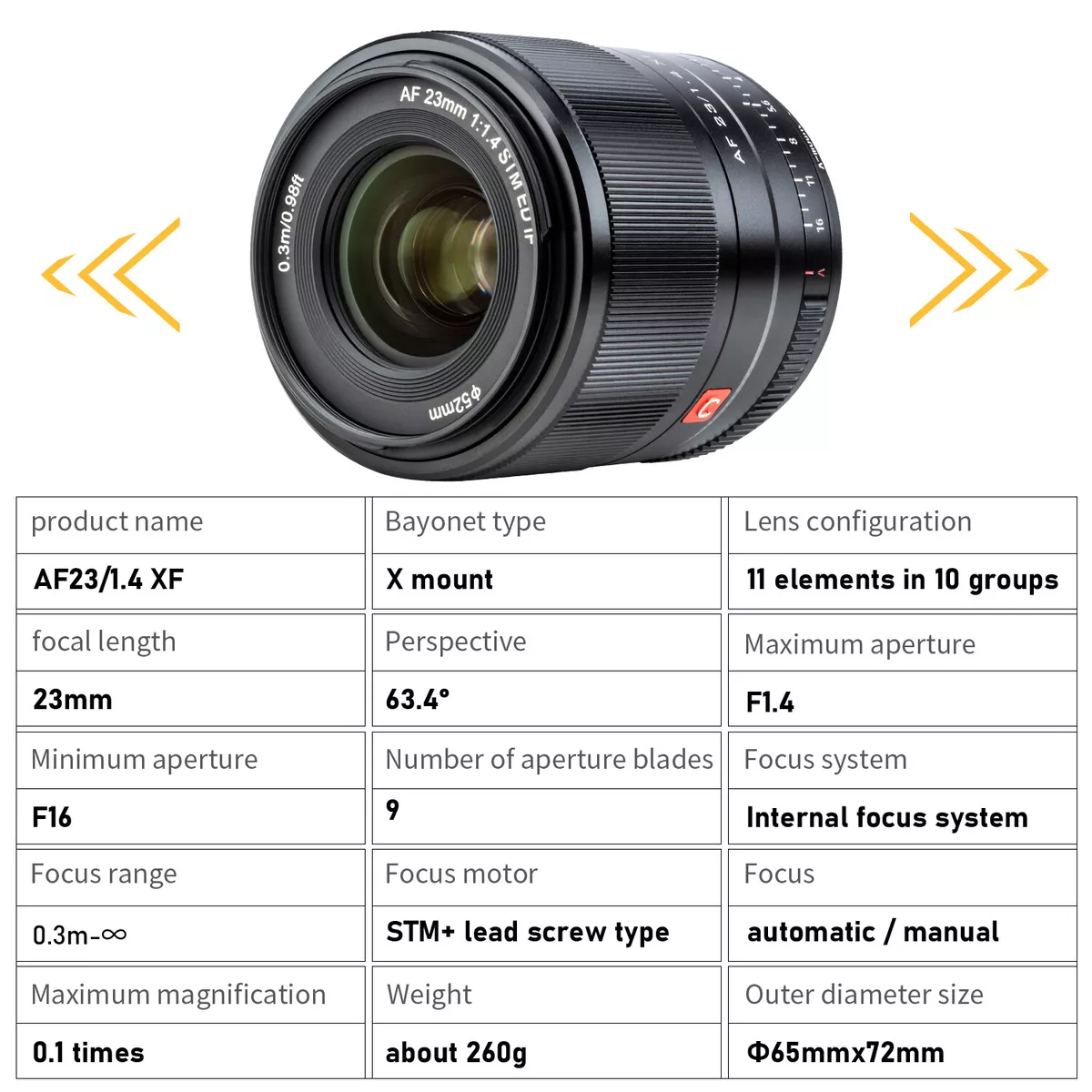 VILTROX 23mm F1.4 AF Portrait APS-C Lens for Fujifilm Fuji X mount