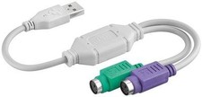Image of Goobay USB to PS/2 convertor/adaptor white USB A plug to 2 x PS/2 jack (95431)