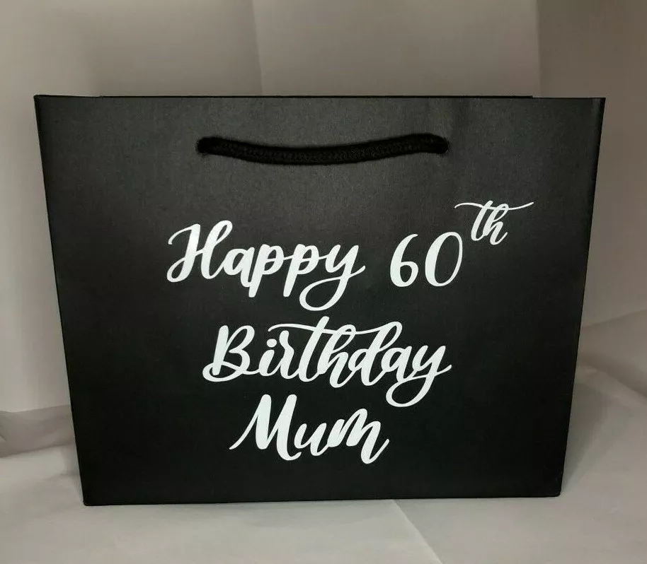 Personalised Gift Bag Age Birthday 16th 18th 21st 30th 40th 50th 60th Any  Name B