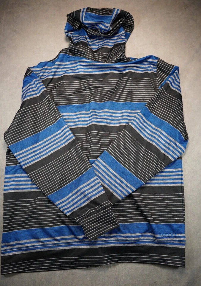 Sudadera con capucha Oakley cremallera completa azul negro polar para hombre XL bolsillos para las manos Foto 2 de 4