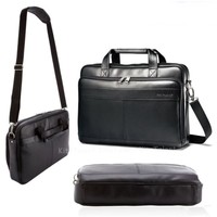 Men Slim Leather Shoulder Bag Briefcase Messenger Zipper Business Laptop Luggage Men Slim Leather Shoulder Bag Briefcase Messenger Zipper Business Laptop Luggage