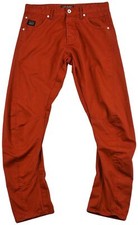 Jack & Jones Mens Jeans Denim Anti Fit Chino Red Polyester Button Fly Size 33/32