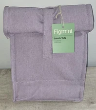 Figmint Purple Roll Top Insulated Lunch Bag Tote NWT