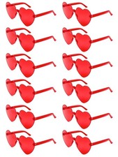 12/20 Pairs Heart Sunglasses for Women, Fun Rainbow Glasses Bulk for Wedding ...