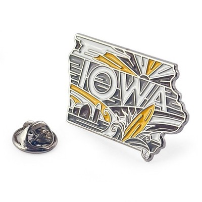 Iowa Enamel Lapel Pin   State Souvenir, Travel Pin, Backpack Pin, Collector Gift