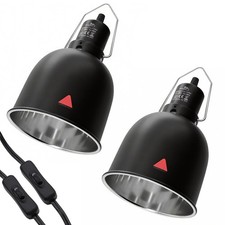 2-Pack Reptile Light Fixture 5.5in Deep Dome Reptile Lamp Fixture Heat Lamp F...