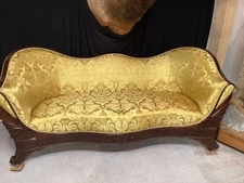 Antique Victorian Classical Sofa Grecian form circa 1835 mahogany attrb Meeks NY