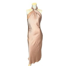 Show Me Your Mumu Rose Gold Jasmine Halter Midi Dress Medium
