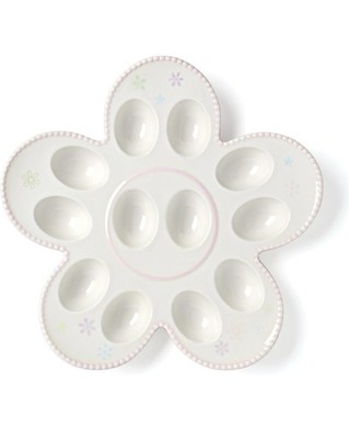 Oneida Entertain 365 Stoneware  Bunny Hop Easter Egg Platter, New In Box