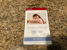 Canon KP-108IN Selphy 4x6 Color Ink Paper Set 108 Sheets with 3 Toners 3115B001 