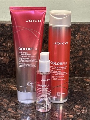 Joico Colorful Anti-Fade Shampoo 10.1 oz., Cond 8.5 oz. and Glow Beyond Serum