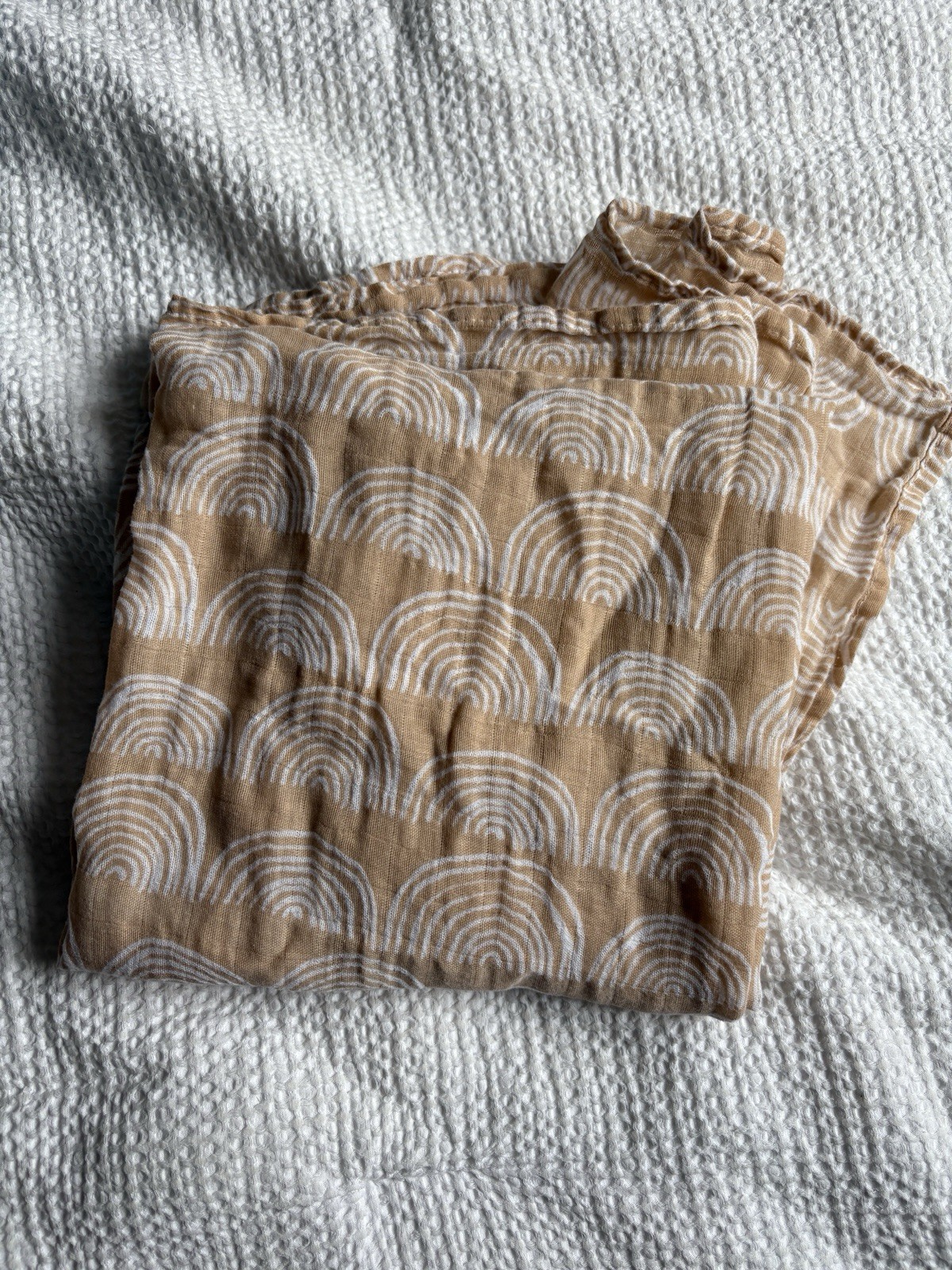 Neutral Rainbow Baby Swaddle Blanket Cotton Muslin