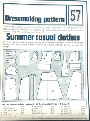 Dressmaking Pattern #57 - Summer Casual Clothes (Various Sizes) New