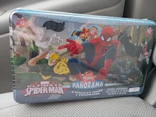 New Spider-Man 3 in 1 Puzzle Panorama in Collectible Tin Box by Cardinal