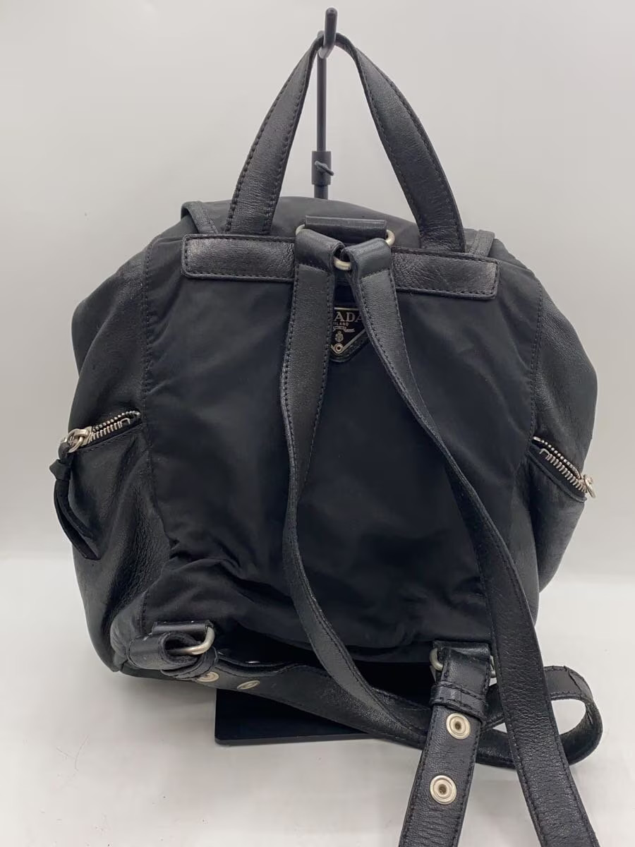 PRADA Backpack Nylon BLK Solid Authentic Rare Exc… - image 3
