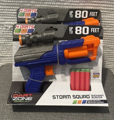 2-Dart Zone COVERT OPS Storm Squad QuickShot Blaster - Shoots Up To 80 Feet -New