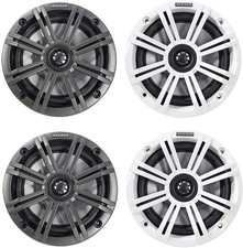 2 Pair QTY 4 of Kicker 45KM654 6.5" 195W Marine Coaxial Speakers w/ Grilles