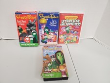 Lot Of 4 Veggie Tales VHS Tapes/DVD VeggieTales Silly Songs VHS Christian