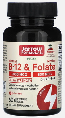 jarrow - Methyl b12 & Methyl Folate - Ultra Strength - 60 chewable tabs Fesh