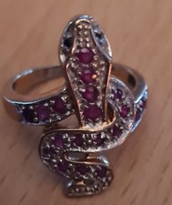 Schlangenring Aus MASSIVEM 333er Gold mit Rubinen Saphiren. Luxuriöses Unikat.