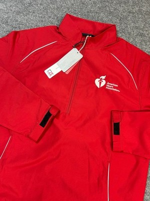 Cutter & Buck Jacket Men's Large 1/4 Zip CB WeatherTec Red Water Resistant