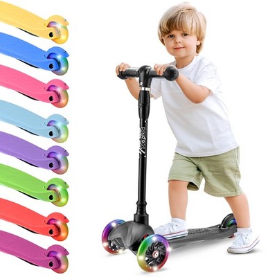 Hurtle Mini LED Light-up Wheels Kickboard Scooter for Kids    Ages 2-5 (Black)