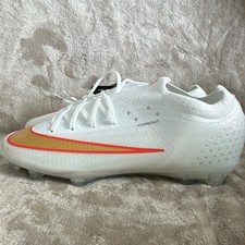 Nike Mercurial Atomknit Football Boots White/Orange Moulded Studs Size 8