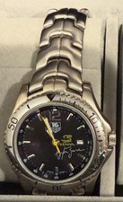 TAG Heuer Senna Style Watch Black Dial NOT WORKING Parts Repair Unverified