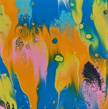 4”x4” Original Abstract Acrylic Painting, By ShineGoldenArt