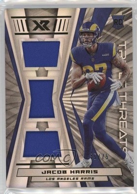 2021 Panini XR Rookie Triple Threats Materials /75 Jacob Harris #RTT-JHA RC 1op8
