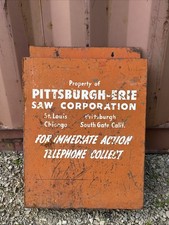 VINTAGE PITTSBURGH ERIE SAW CORP Metal Saw Blade Container RARE INDUSTRIAL