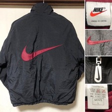 Men size L Jacket Silver Tag 90S Nike Nylon Jacket Big Swoosh Reversible LTD Vin