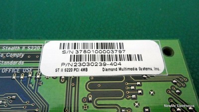 23030239-404 diamond st ii S200 pci 4MB rendition chipset V2100 stealth S220 vi