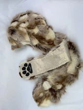 SpiritHoods JACK RABBIT Faux Fur Spirit Hood Hat/Mittens Combo 2012-13 Gold RARE