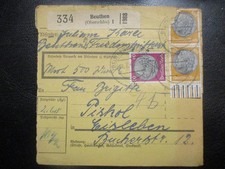 #2796 Paketkarte aus BEUTHEN (Oberschlesien) nach Eisleben