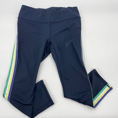 ATHLETA Capri Leggings Size S Contender Tux Rainbow Stripe Mid Rise