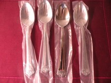 4 Oval Soup Spoons Argent Orfevres New Castle...